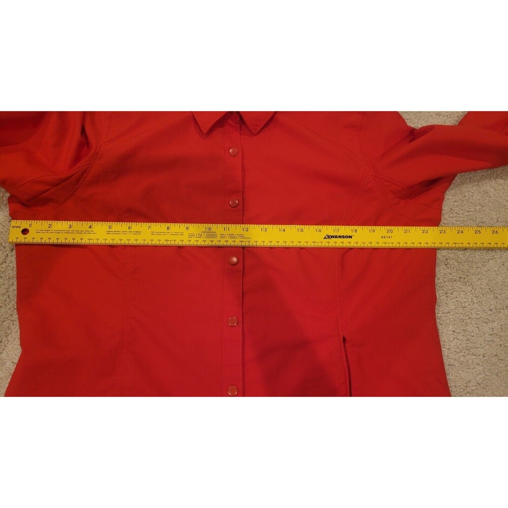 Duluth Trading Co Coolplus Long Sleeve Roll Tab Snap Vented Reddish Orange LG - Picture 8 of 9